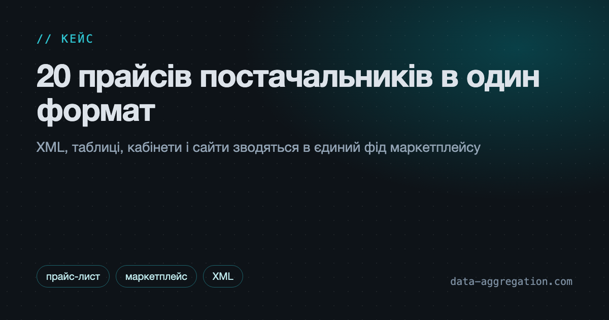 20 прайсів постачальників в один формат