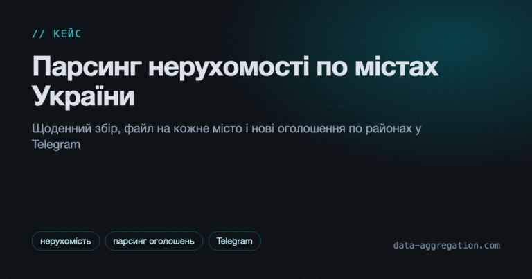 Парсинг нерухомості по містах України