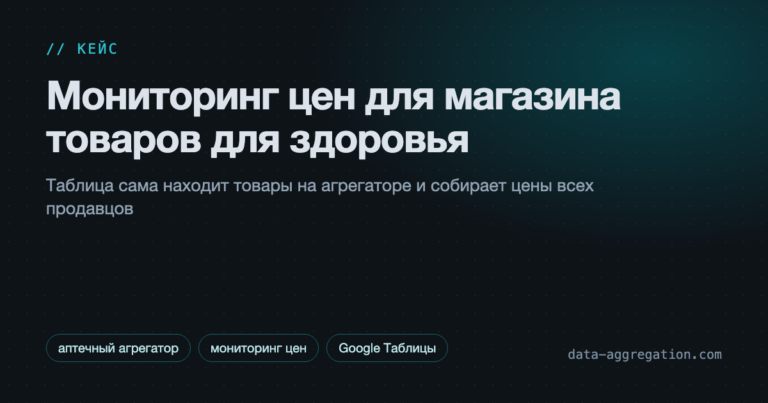 Мониторинг цен для магазина товаров для здоровья