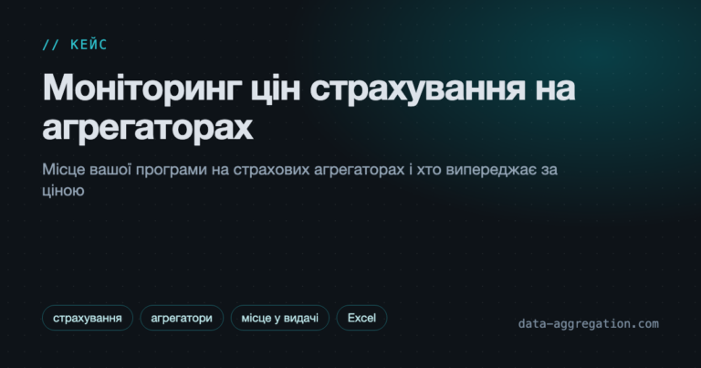 Моніторинг цін страхування на агрегаторах